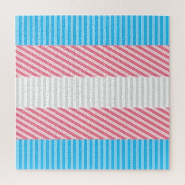 Quebra-cabeça Sinalizador do Abstrato Transgender Pride Stripe F (Vertical)