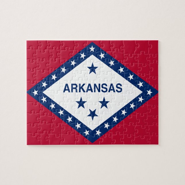 Quebra-cabeça Sinalizador do Estado do Arkansas (Horizontal)