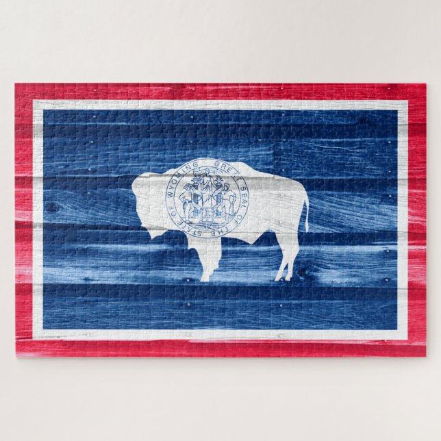 Quebra-cabeça Sinalizador do Estado Wyoming (Horizontal)