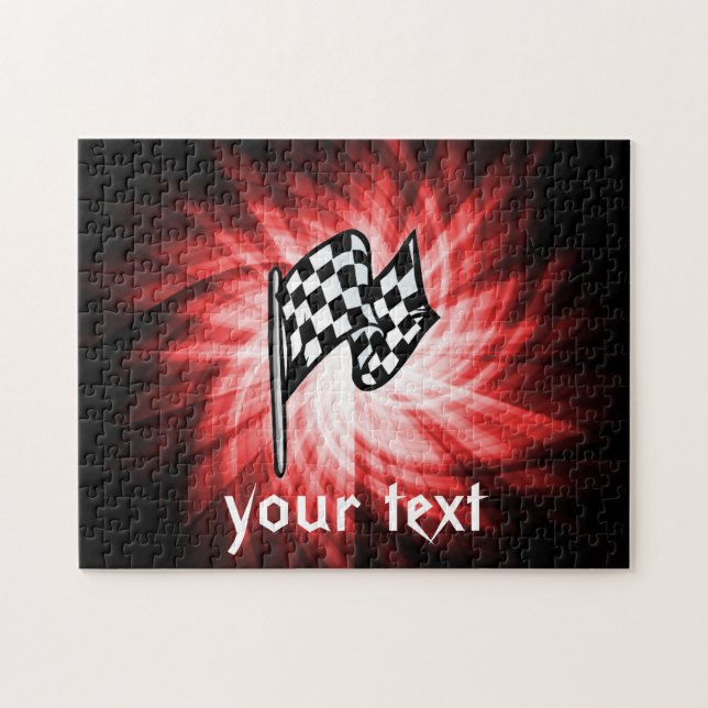 Quebra-cabeça Sinalizador verificado; vermelho (Horizontal)