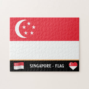 Quebra-cabeça Singapura e Bandeira de Singapura / Singapura