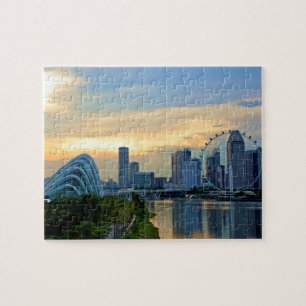 Quebra-cabeça Singapura - Skyline pelo Sol