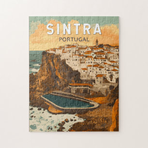 Quebra-cabeça Sintra Portugal Ilustração Viagem Art Vintage