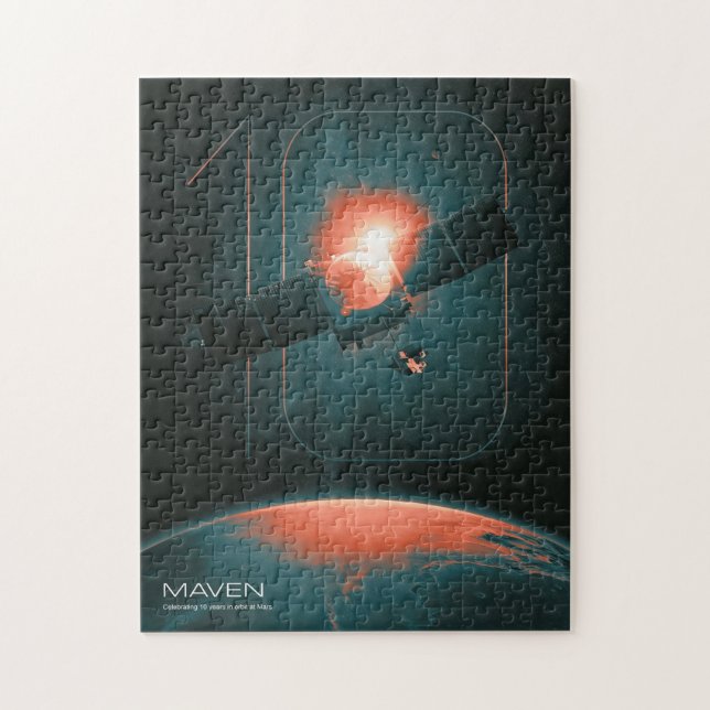 Quebra-cabeça Sistema Solar, 10 anos de Satelite Maven Mars (Vertical)