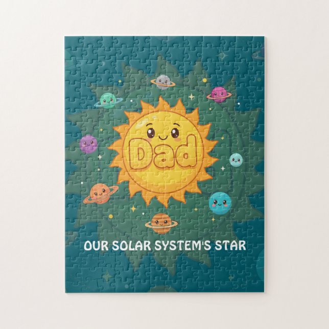 Quebra-cabeça Sistema Solar Estrela Espaço Cartoon Pai Bonito (Vertical)