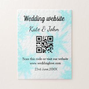 Quebra-cabeça site de casamento simples minimal QR code adicione