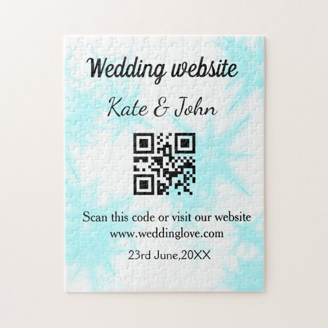 Quebra-cabeça site de casamento simples minimal QR code adicione (Vertical)