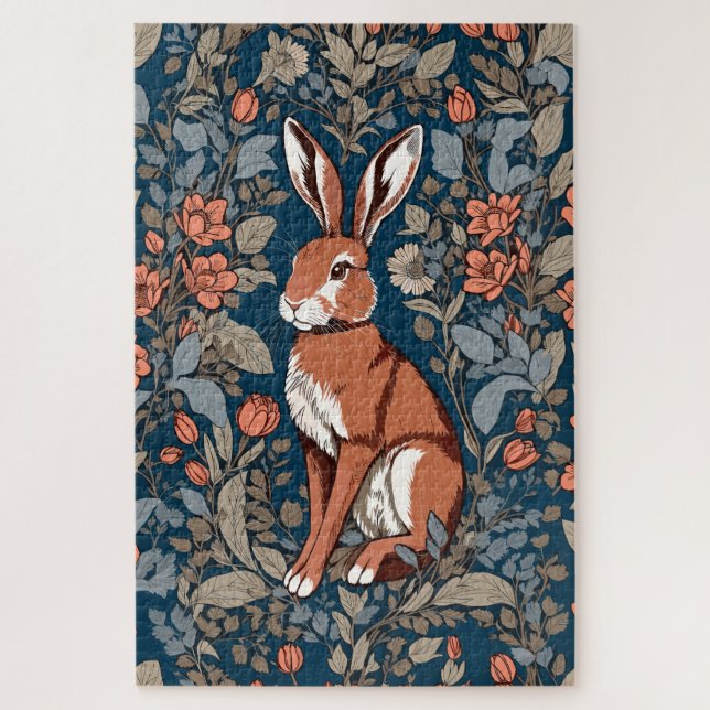 Quebra-cabeça Sitting William Morris Inspirou Floral (Vertical)