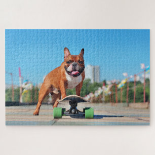 Quebra-cabeça Skate legal Buldogue Francês