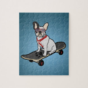 Quebra-cabeça Skateboarding do cão do buldogue
