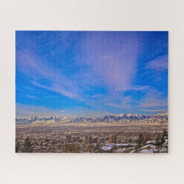 Quebra-cabeça Skies Sobre Salt Lake City, Utah - 16x20 - 520 pc