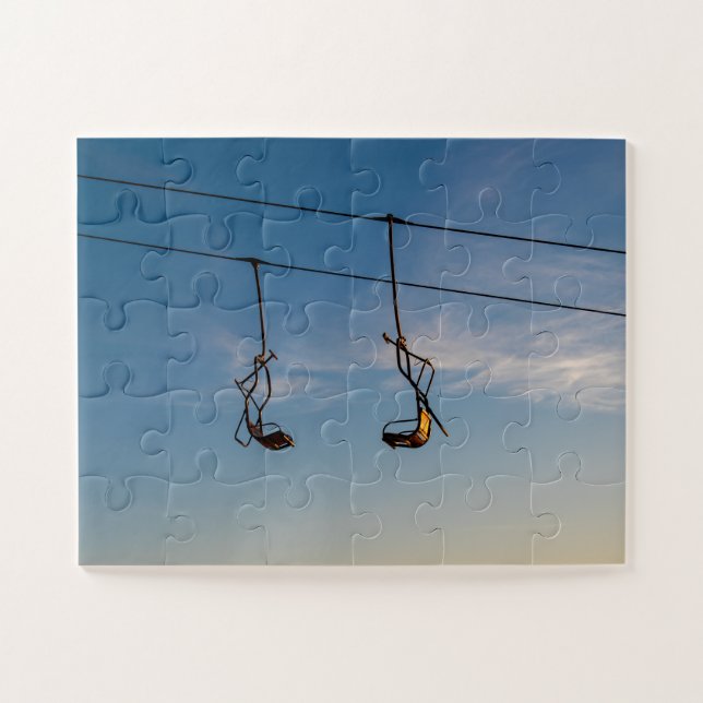 Quebra-cabeça Skilift ao pôr do sol (Horizontal)