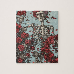 Quebra-cabeça Skull Surrounded by Roses