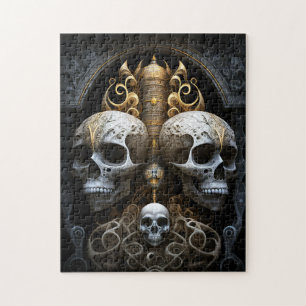 Quebra-cabeça Skulls Gótica Horror Gótico Arte Surreal