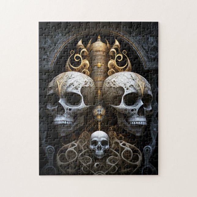 Quebra-cabeça Skulls Gótica Horror Gótico Arte Surreal (Vertical)