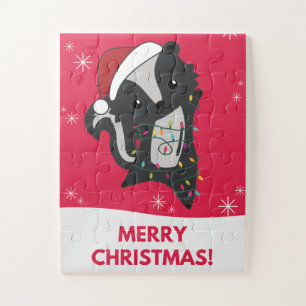 Quebra-cabeça Skunk Natal Skunks Animais de inverno Puzzl