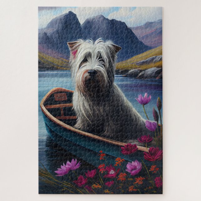 Quebra-cabeça Skye Terrier em uma Canoa: Uma Aventura Cênica (Vertical)