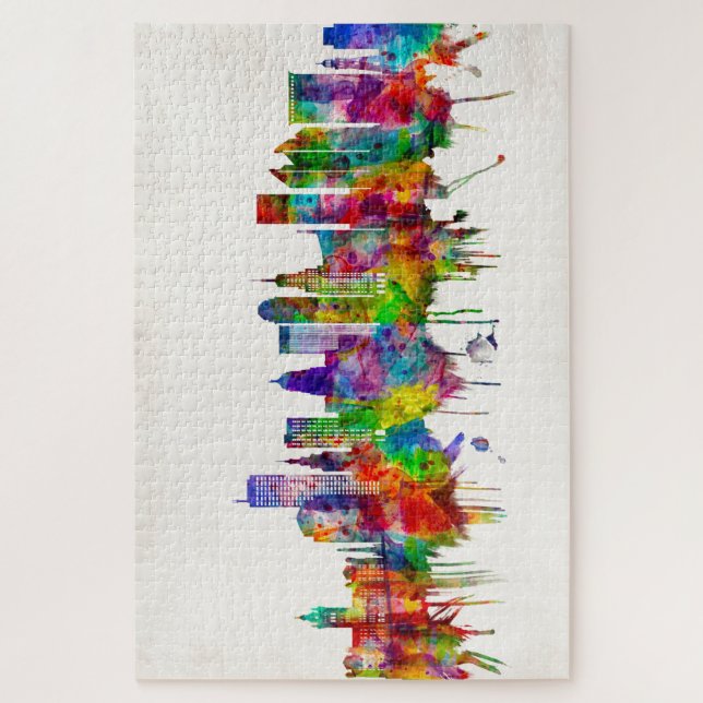 Quebra-cabeça Skyline Buffalo Nova York (Vertical)