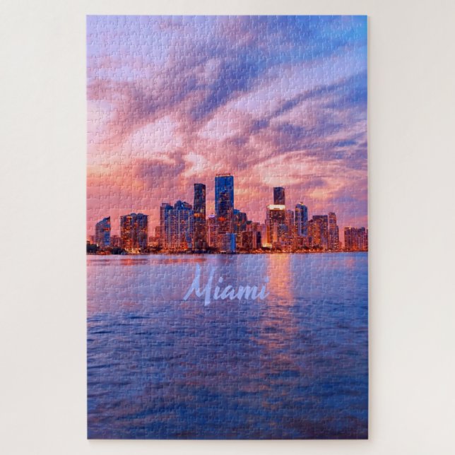 Quebra-cabeça Skyline Cidade da Flórida de Miami Beach (Vertical)