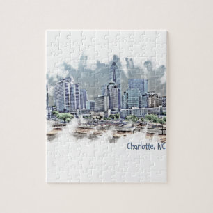 Quebra-cabeça skyline da cidade da rainha de charlotte
