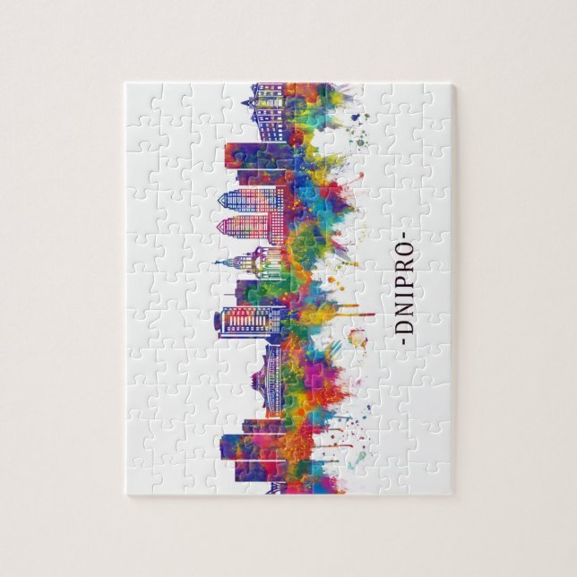 Quebra-cabeça Skyline da Ucrânia Dnipro (Vertical)