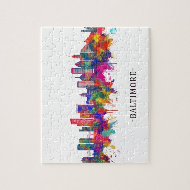 Quebra-cabeça Skyline de Baltimore Maryland (Vertical)