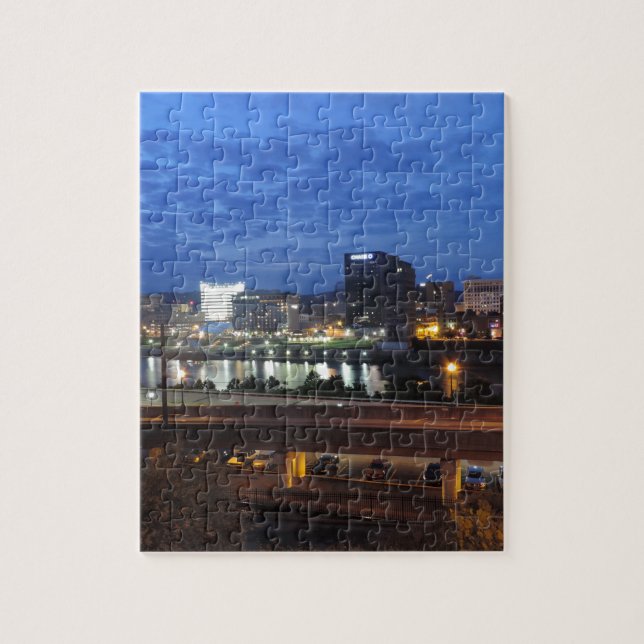 Quebra-cabeça Skyline de Charleston no crepúsculo (Vertical)