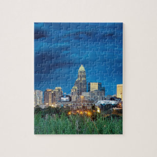 Quebra-cabeça skyline de charlotte nc