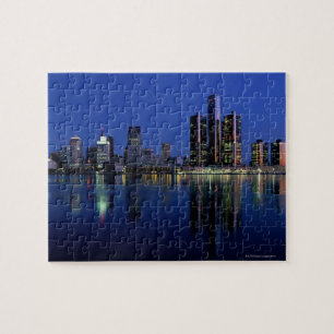 Quebra-cabeça Skyline de Detroit na noite