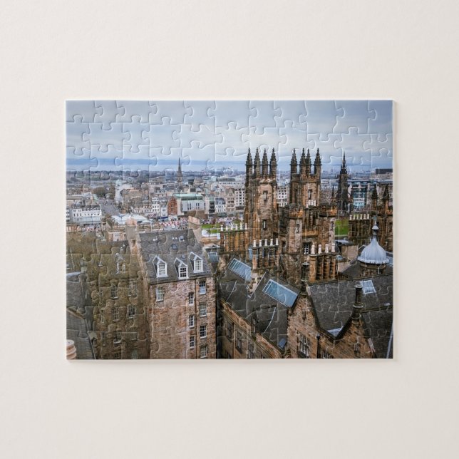 Quebra-cabeça Skyline de Edimburgo da parte superior do telhado, (Horizontal)