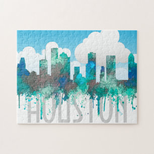 Quebra-cabeça Skyline de Houston, Texas - selva do SG