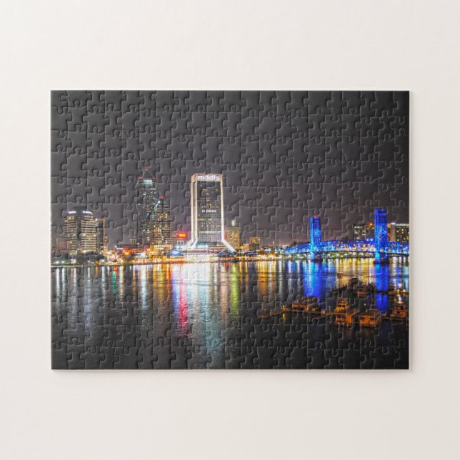 Quebra-cabeça Skyline de Jacksonville Florida (Horizontal)