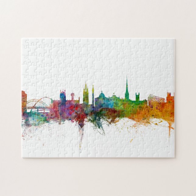 Quebra-cabeça Skyline de Newcastle Inglaterra (Horizontal)