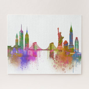 Quebra-cabeça Skyline de Nova York - Arco-íris