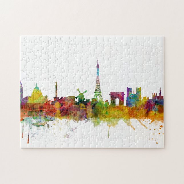 Quebra-cabeça Skyline de Paris France (Horizontal)
