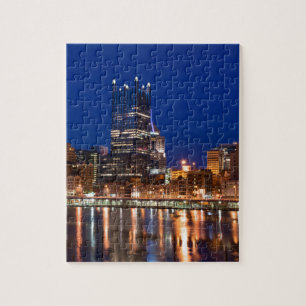 Quebra-cabeça Skyline de Pittsburgh na noite