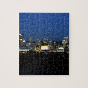 Quebra-cabeça Skyline de Pittsburgh no crepúsculo
