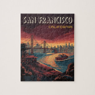 Quebra-cabeça Skyline de São Francisco com Ponte Ouro Gate
