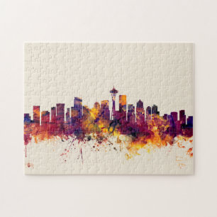 Quebra-cabeça Skyline de Seattle Washington