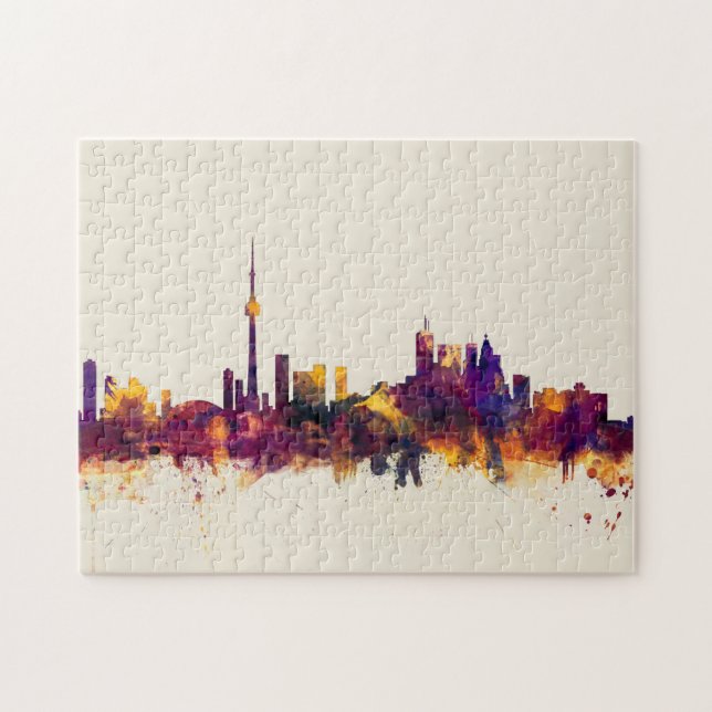 Quebra-cabeça Skyline de Toronto Canadá (Horizontal)