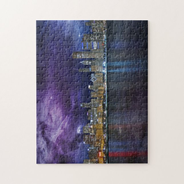 Quebra-cabeça Skyline do Spacey Chicago (Vertical)