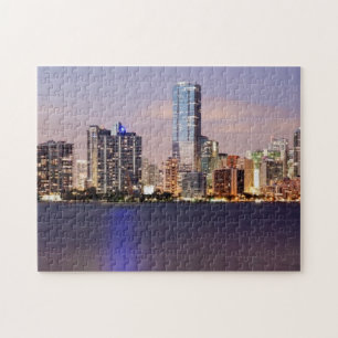 Quebra-cabeça Skyline dos EUA, Florida, Miami no crepúsculo 2