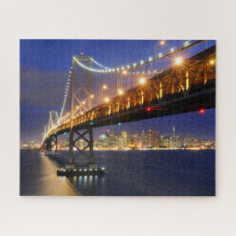 Quebra-cabeça Skyline e Bay Bridge em São Francisco à Noite