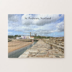 Quebra-cabeça Skyline e Pier das Ruas Andrews, Fife, Escócia