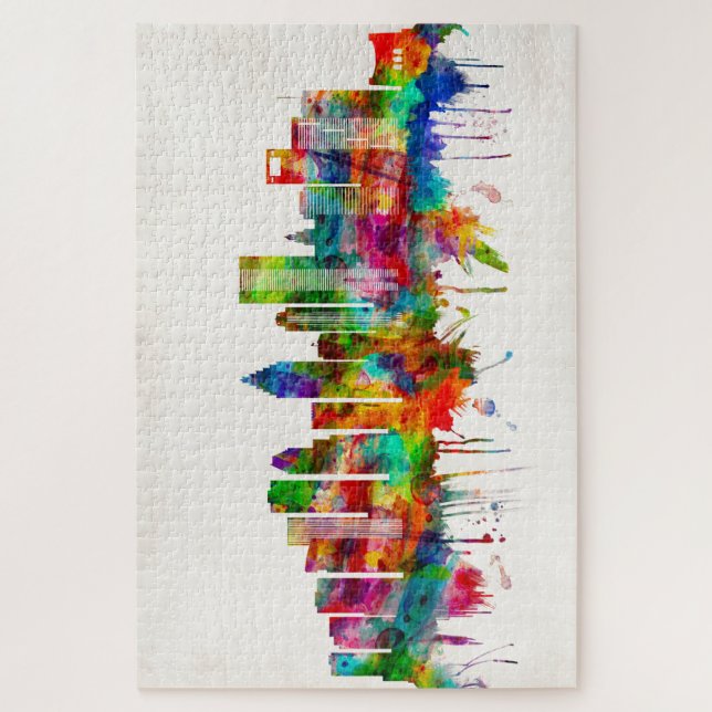 Quebra-cabeça Skyline Houston Texas (Vertical)