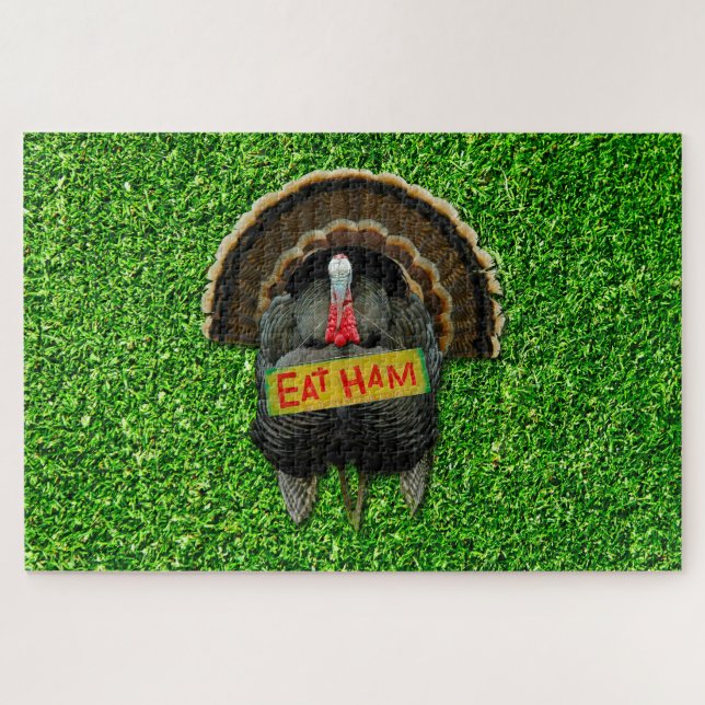 Quebra-cabeça SlipperyJoe's Ação de Graças relva de peru come pr (Horizontal)