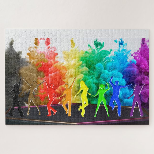 Quebra-cabeça SlipperyJoe's Dancing Pride Shadows gay presentes  (Horizontal)