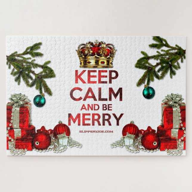Quebra-cabeça SlipperyJoe's Feliz Árvore Artística de Natal (Horizontal)