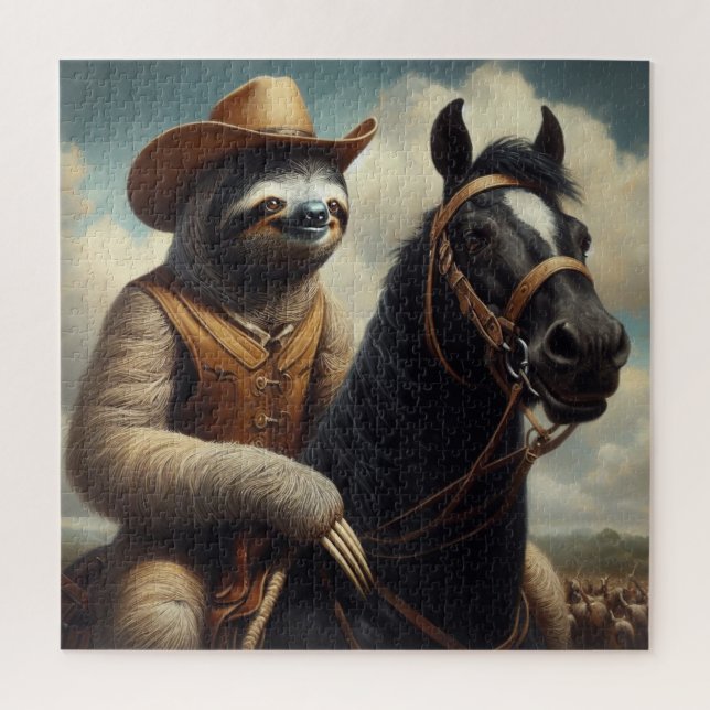 Quebra-cabeça Sloth Cowboy (Vertical)