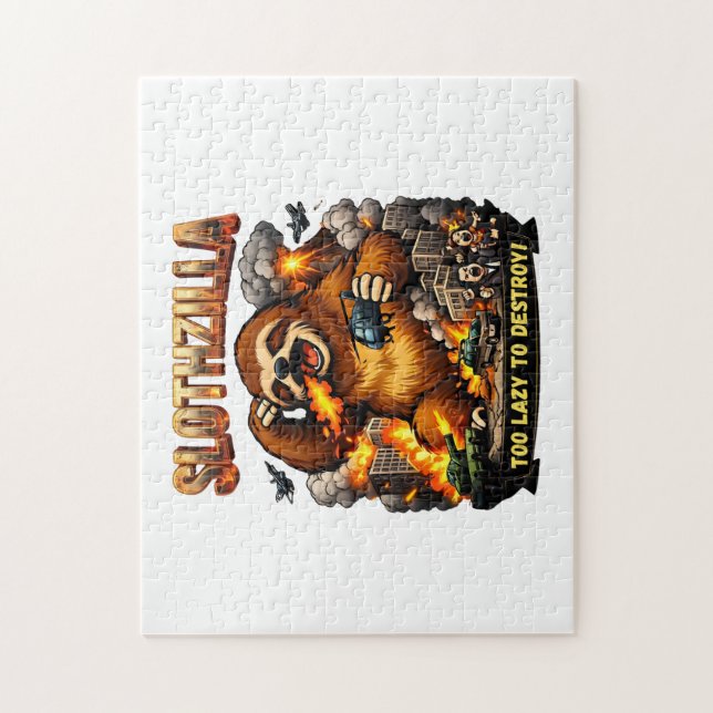 Quebra-cabeça Slothzilla Muito Preguiçoso para Destruir, Monstro (Vertical)